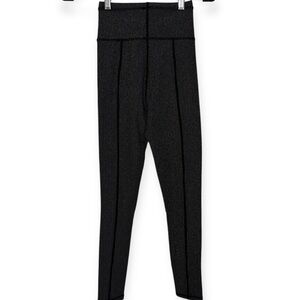 NWT For Love And Lemons Striped Black and Gray Ribbed Leggings